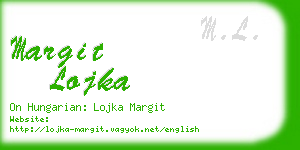 margit lojka business card
